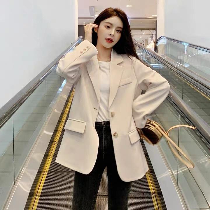 

Women' Suits & Blazers Women' Spring Autumn Long Sleeve Suit Jackets Female Casual Coats Ladies Single Breasted Outwear M12Women, Black