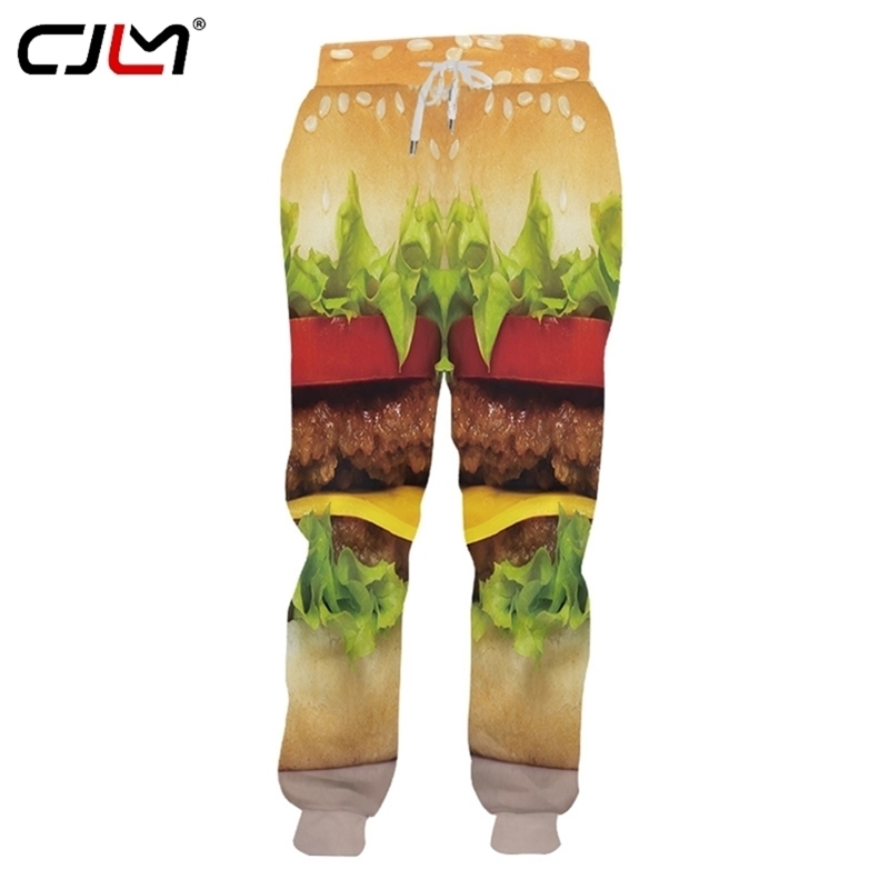 

CJLM Unisex Casual Loose Sweat Pants Autumn Spring Men/women 3d Print Hamburger Sweatpants Fitness Casual Full Pants Custom 220613