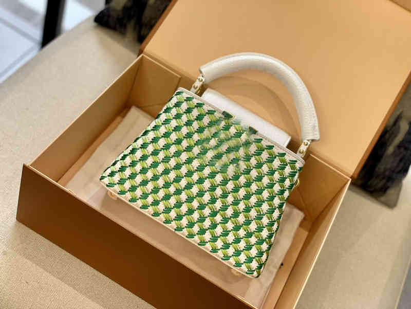 

L Capucines Bags Tote Women Shoulder CrossbodyBag Cowhide Designer Luxury Handbags Lady Purses Shopping Traval 220613, Pink