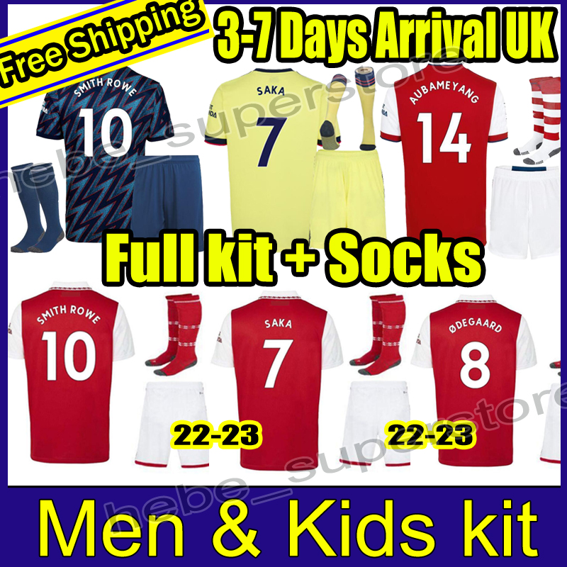 

22 23 SMITH ROWE PEPE SAKA soccer jerseys THOMAS MARTINELLI TIERNEY 2022 2023 football shirt Men / Adult Kids kit sets with Socks ODEGAARD SAMBI Nketiah, 22-23 third
