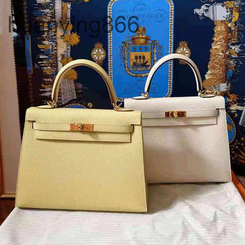 

Brand H Bags Luxury Evening Bag Herms 2022 Summer Bags Fashion Chicken Yellow Leather Women's KELYs Bridal Sma K5OK