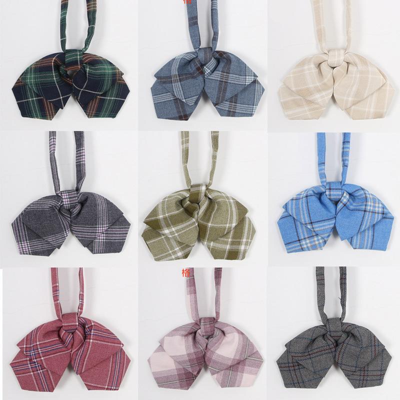 

Clothing Sets Japanese School JK Uniform Double Bow Tie For Girls Plaid Butterfly Cravat Sailor Suit Accessories Flowers TieClothing, As picture
