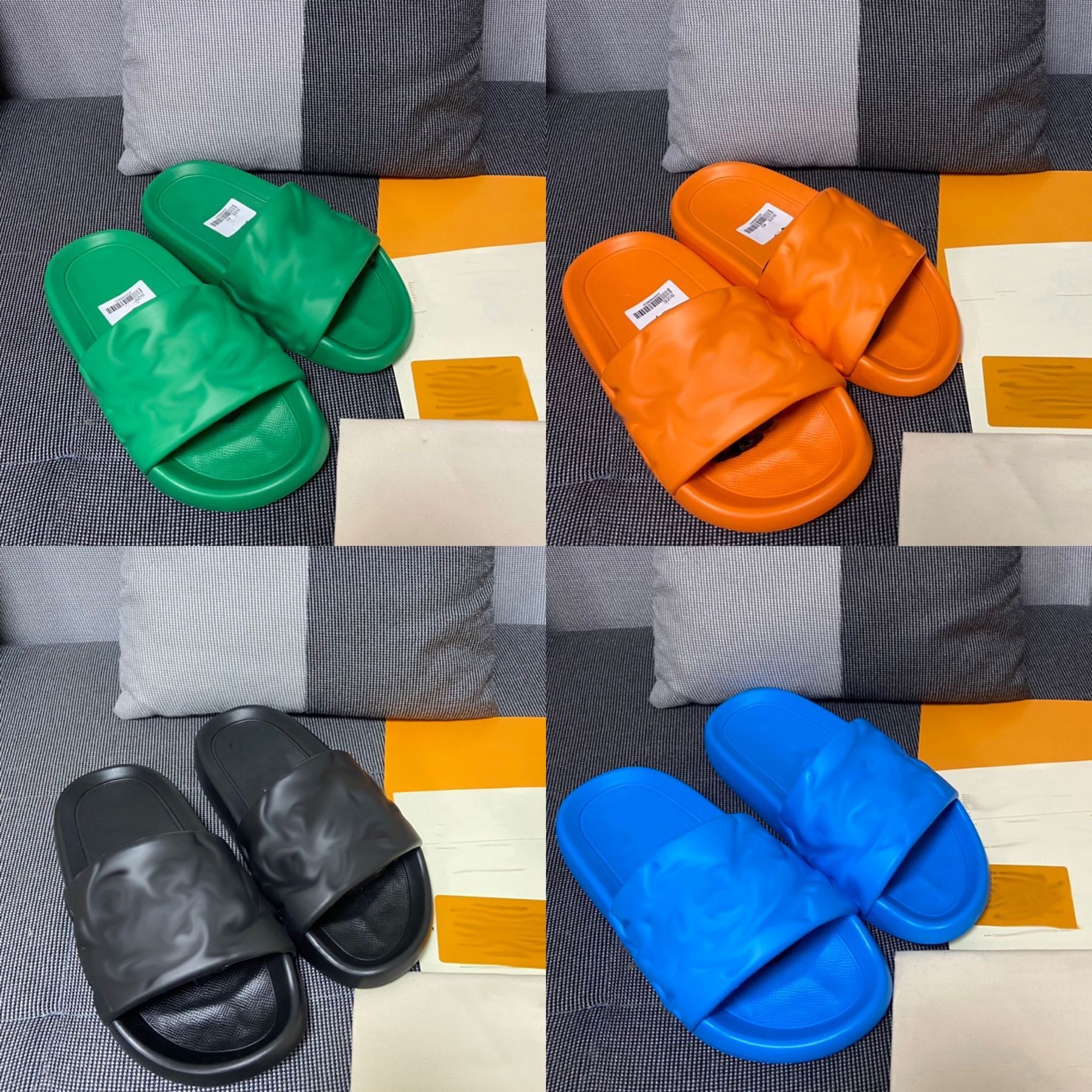 2022 Waterfront Mules Mens Sandals Designer Slippers Femmes Mule Slipper Lady Nylon Chaussures Imprimé Sandale Flat Slide Casual Chores avec boît