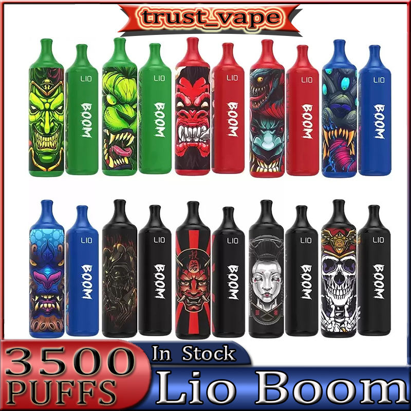 

lio boom 3500 puffs disposable e cigarette 10ml prefilled 1400mah power battery 50mg 30mg nic vapes pen starter kit authentic wholesale