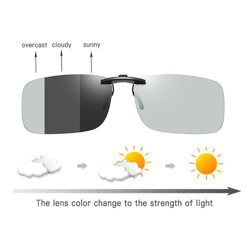 

Sunglasses Pochromic Clip On Polaroid Lens Men Shortsighted Driving Glasses Night Vision Near Sight Myopia Antiglare GoggleSunglasses