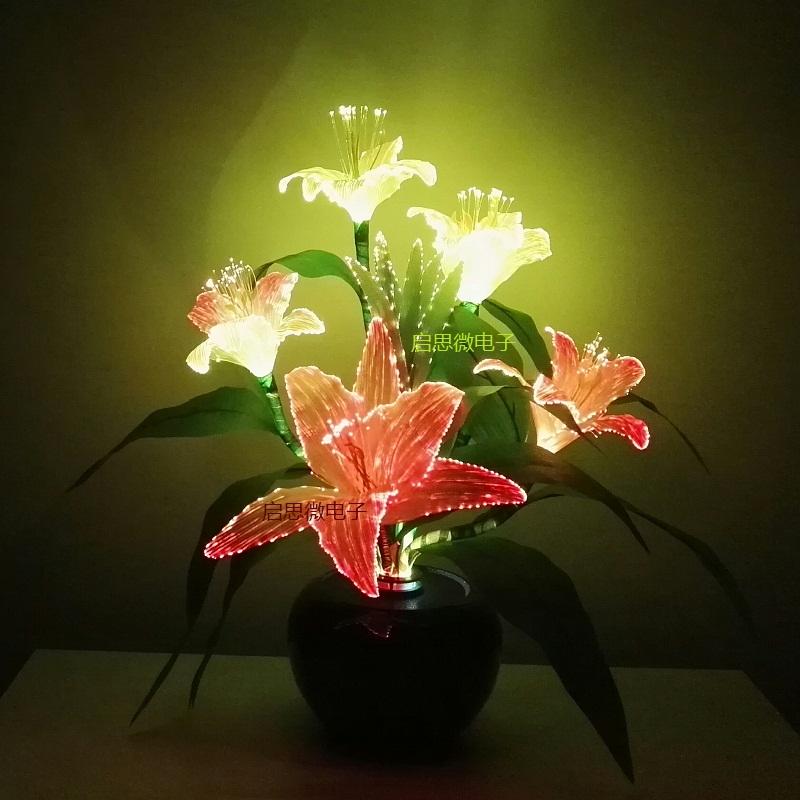 

Party Decoration Multicolor Changeable Artificial Lily Flower Bouquet Fake Flowers Bridal For Wedding Wreath