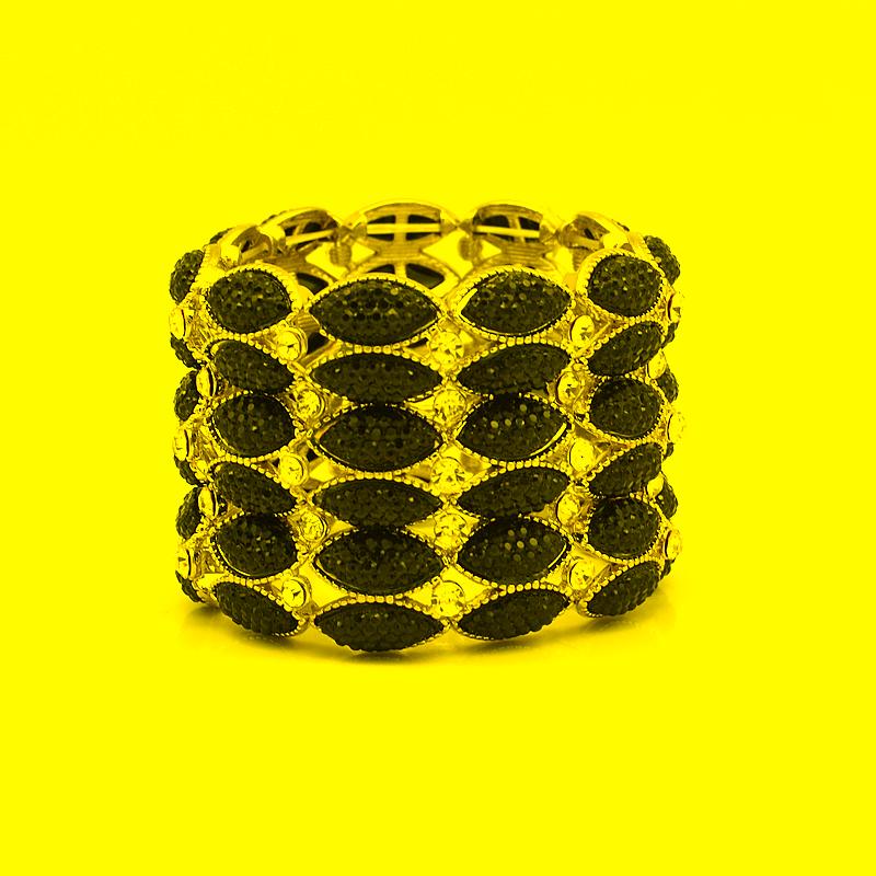 

Bangle Boho Vintage Crystal Alloy Bracelets For Women Bohemia Bracelet Female Jewelry Gifts Horse Eye Pattern Wide Elastic BanglesBangle