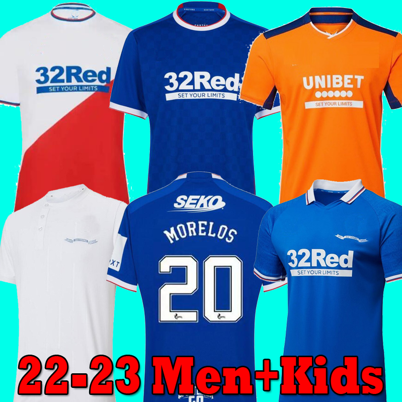 

2022 2023 Glasgow Rangers third Soccer Jerseys home away 22 23 150th Anniversary TRAINING CHAMPIONS DEFOE HAGI BARKER KENT TAVERNIER men kids Football Shirts, 150 th