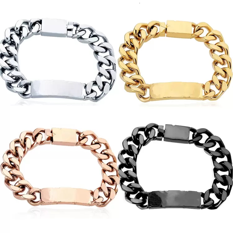 

Designer bracelets charm for Men and Women Stainless Steel cuban Link Iced out braceletS bracciali Chain Bracelet Male Drop With box bijoux cjewelers