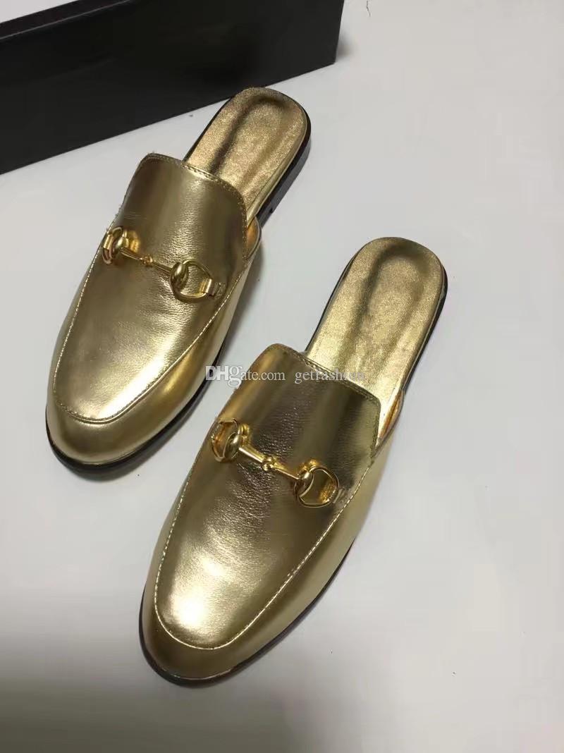 With Box Sandal 2022 GGity SandalTop Designer Golden Leather Men Women Princ yi
