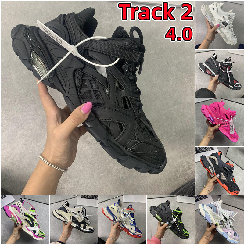 

Designer Casual Shoes Track 2 Sneakers Men Women Tracks 4.0 Macaron Black White Grey Green Pink Yellow Blue Electric Cloth Embossed Leather Sneaker Trainer 36-46, I need 3 pairs socks