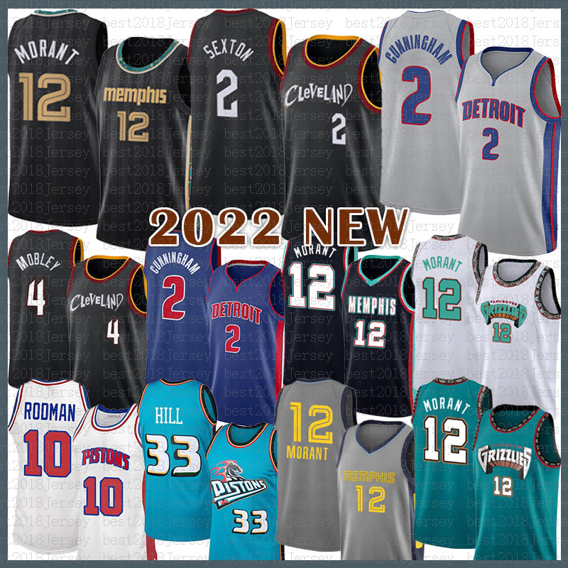 

Basketball Jersey 2 33 11 Ja Morant Collin Sexton Evan Mobley Memphi Grizzlie Detroits Piston Clevelands Cavalier 12 2 4 Cade Cunningham Grant Hill Isiah Thomas White, Jersey-qishi