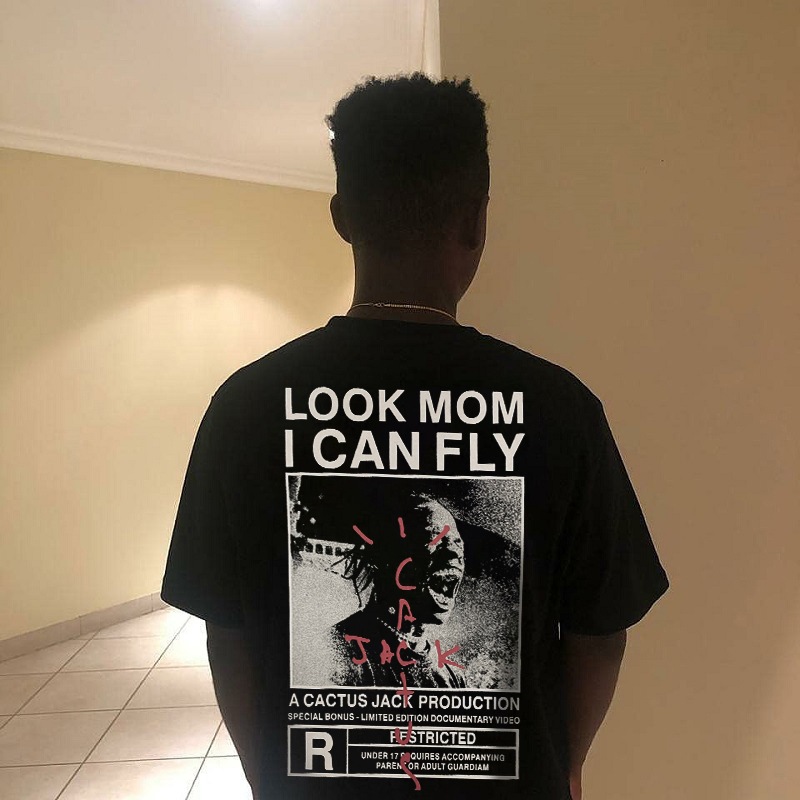 

Summer Men's Women T Shirts LOOK MOM Print Tees Hip Hop Style Short Sleeve Harajuku Logo Print Tshirt T61, 63# gray