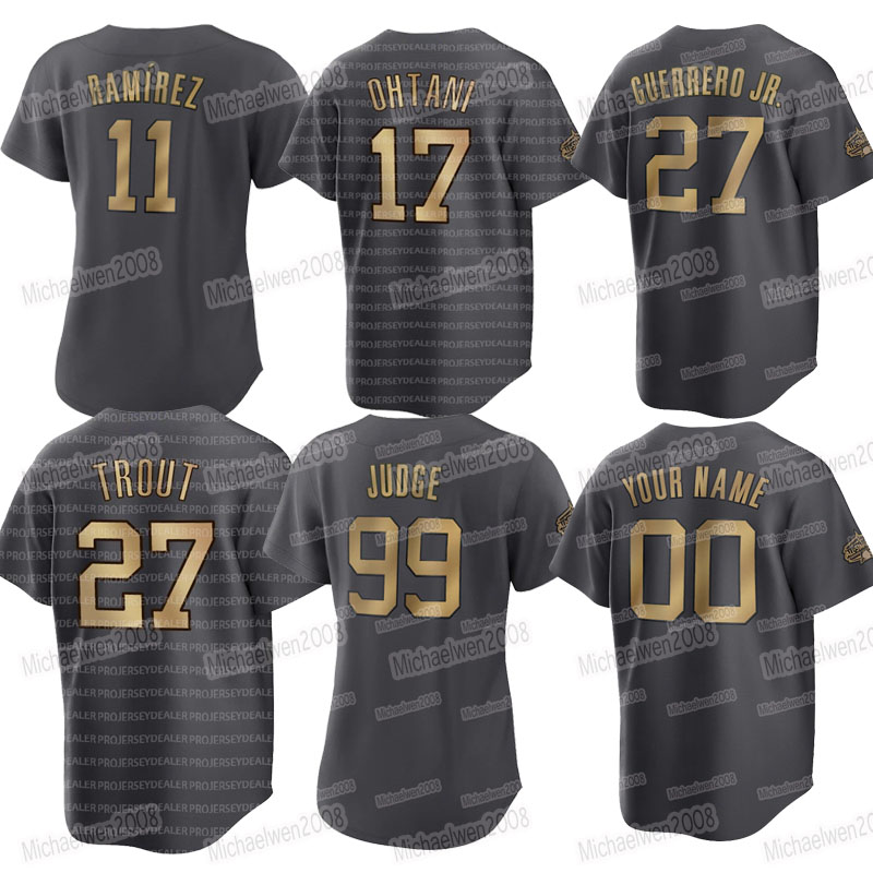 

2022 American League All Star Baseball Jersey Giancarlo Stanton Aaron Judge Xander Bogaerts Tim Anderson Yordan Alvarez Shohei Ohtani Byron Buxton Julio Rodriguez, Men(with patch)