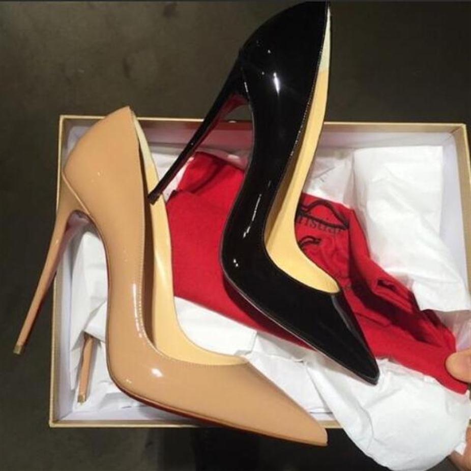 2021 So Kate Red bottoms Pumps Women High Heel Pointed Toe Shoes Sexy Wedding Shoes 8cm 10cm 12cm Thin Heel Shallow Mouth Spring S285P