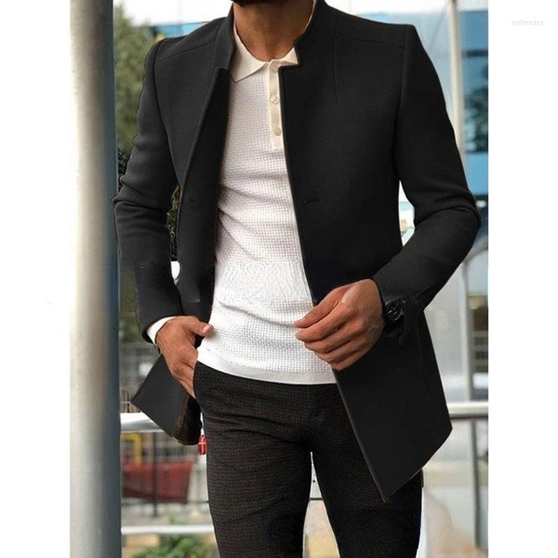 

Men' Wool & Blends Men Woolen Coat Young Suit Jacket Spring Autumn Trend Men' Solid Color Slim Fit Cardigan Fashion Outwear TopsMen, Green