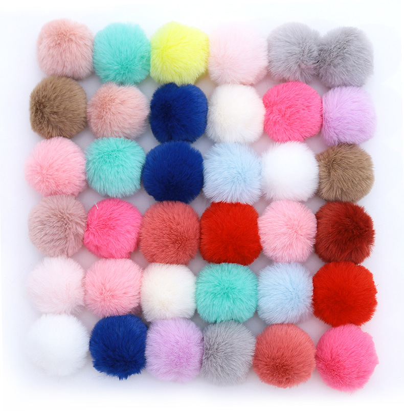 8cm Faux Rabbit Fur Ball Pom Poms Fluffy Pompom DIY For Women Kids Winter Hats Skullies Beanies Knitted Cap key ring accessories-image-768885396