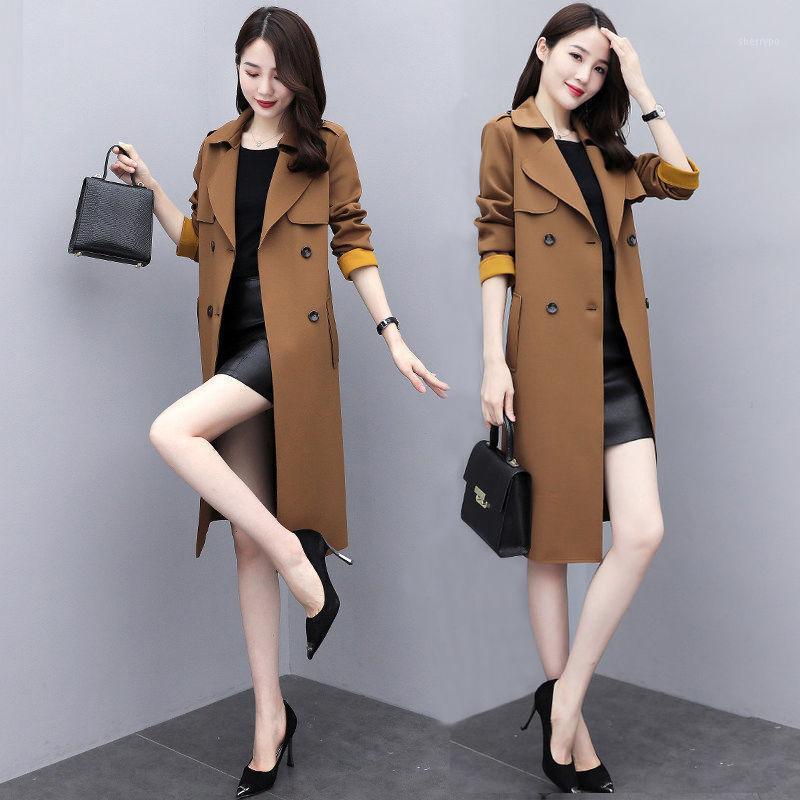 

Women's Trench Coats Fall / Winter 2022 Oversized Jacket Large Pocket Top Short Versatile Hooded Loose Windbreaker, Brown