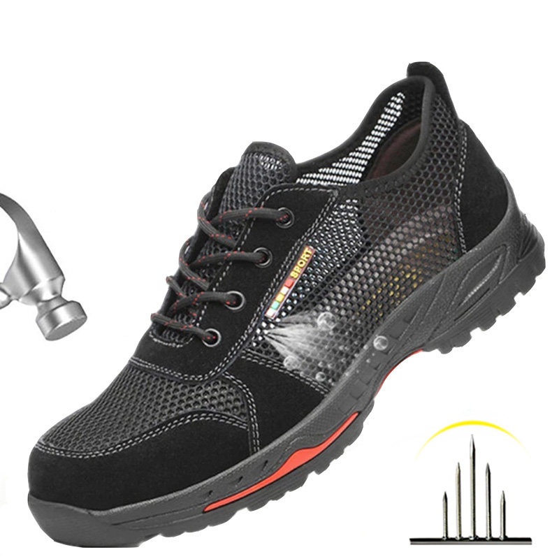 

Lightweight Safety Shoes Men Work Boots Steel Toe Shoes Work Sneakers For Men Boots Safety Sneakers Anti-Smash Safety Footwear, 01