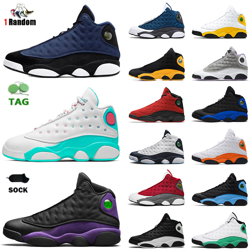 

wholesale 2022 brave blue flint 13s og basketball shoes 13 jumpman mens women midnight navy solar green pink court purple hyper royal jordens13 sneakers sports, B29 brave blue 40-47