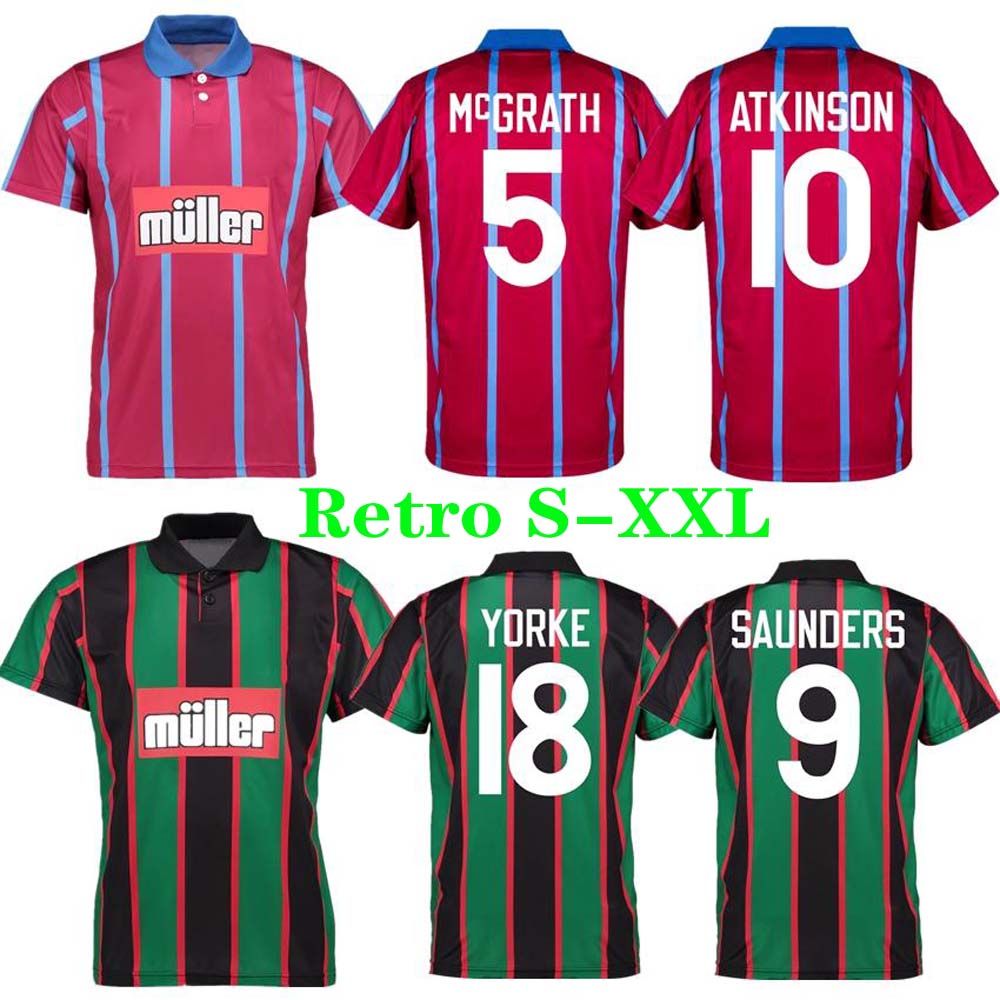 

1988 1993 1995 Villa retro soccer jersey 88 89 93 94 95 Aston McGrath Houghton RICHARDSON SAUNDERS YORKE EHIOGU classic vintage football shirt, 93/95 away