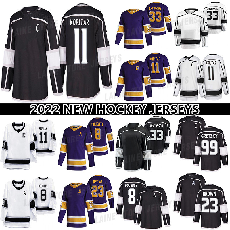 

11 Anze Kopitar Jersey 8 Drew Doughty 32 Jonathan Quick 33 Viktor Arvidsson 23 Dustin Brown 9 Adrian Kempe 99 Wayne Gretzky Reverse Retro hockey jerseys, Black