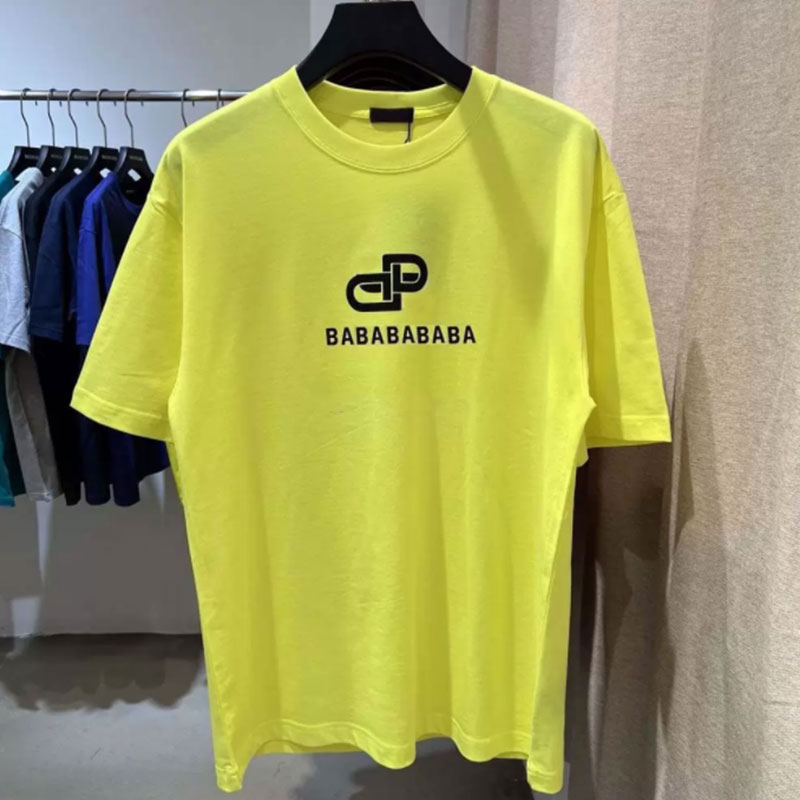 Designer Hommes Blanc t-shirts Mode Paris Alphabet impression Manches Courtes jaune T-Shirts Homme Chemises Femmes Pulls Top Qualité Coton lâche