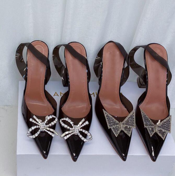 

New Season Amina Muaddi Clear New Begum Glass Pvc Crystal Transparent Slingback Sandal Heel Pumps 9cm Amina Muaddi Shoes, 24