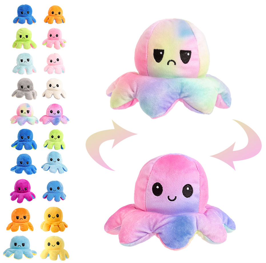 UPS New Reversible Cute Animal Flip Octopus Doll Mood Octopus Plush Toys Double-sided Flip Cute Doll Toys Gifts Christmas Party favor-image-762538175