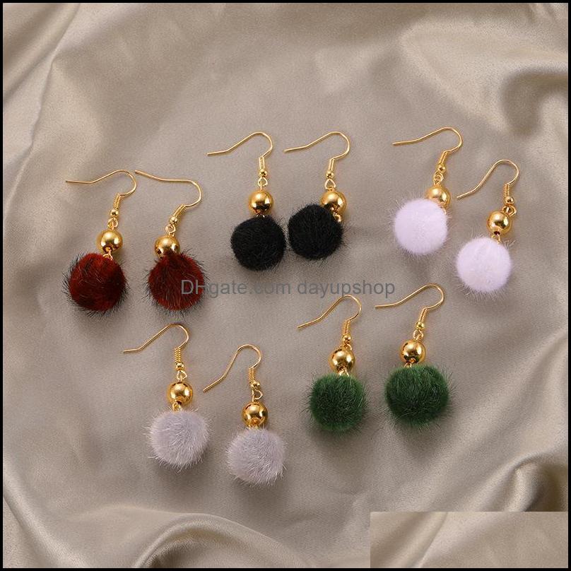 

Dangle Chandelier Earrings Jewelry Simplicity Hairball Fashion Lovely Plush Charm Accesories Woman Ear Pendants Aut Dhuup