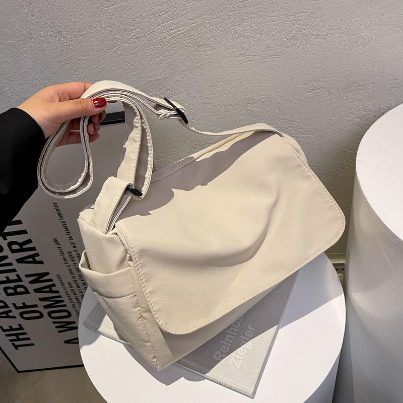 

Evening Bags Casual Canvas Flap For Women Large Capacity Designer Handbags Daily Female Shoulder Crossbody Messenger Shopping Bag TotesEveni, Beige