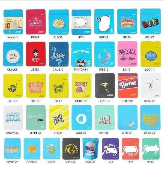 

Packaging Bag Cereal Gelatti Empty Bags California SF 3.5g Mylar White Runtz MINNTZ London Pound Touch Skin Childproof Gary Payton