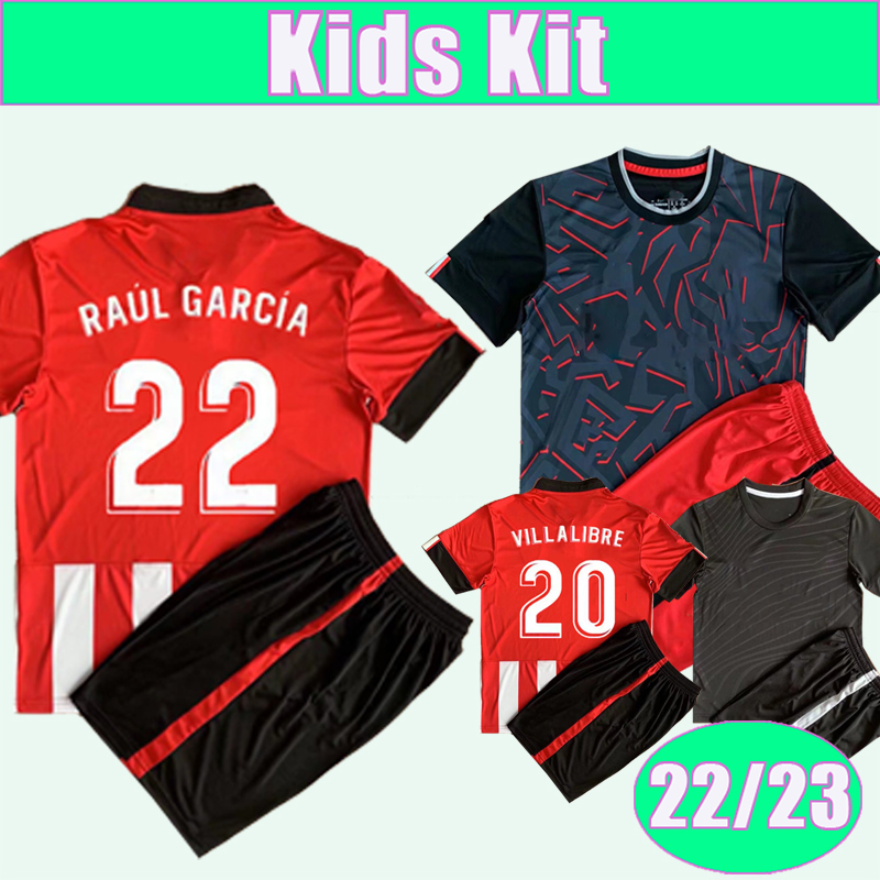 

22 23 MUNIAIN WILLIAMS Kit Kids Soccer Jerseys RAUL GARCIA I. MARTINEZ UNAI SIMON BERENGUER JOKIN EZKIETA Home Away Goalkeeper Child Football Shirts Short Uniforms, Tz9527 22 23 gk no socks
