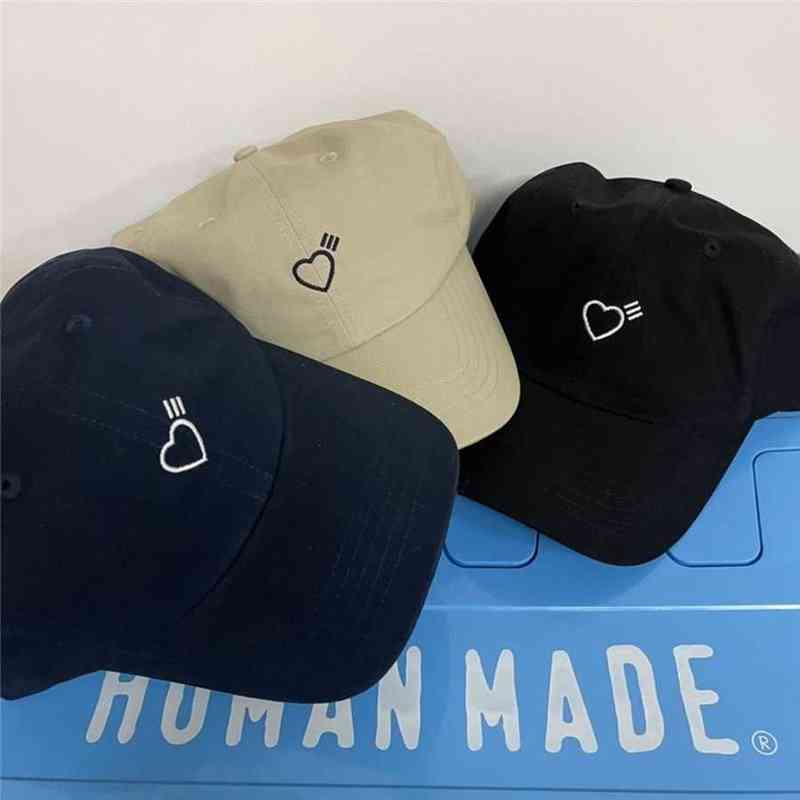 

Heart Embroidery HUMAN MADE Baseball Cap Men Women Cap With Tag T220726, Gold