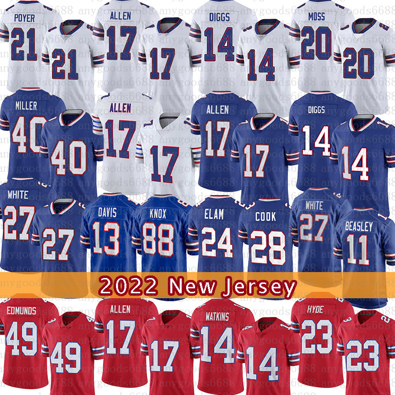 

Josh Allen Jersey Football Stefon Diggs Von Miller Dawson Knox Gabriel Davis Micah Hyde Poyer Kaiir Elam Cole Beasley Doug Flutie Buffalo''Bills''Jim Kelly, Women(size:s-xxl)bier