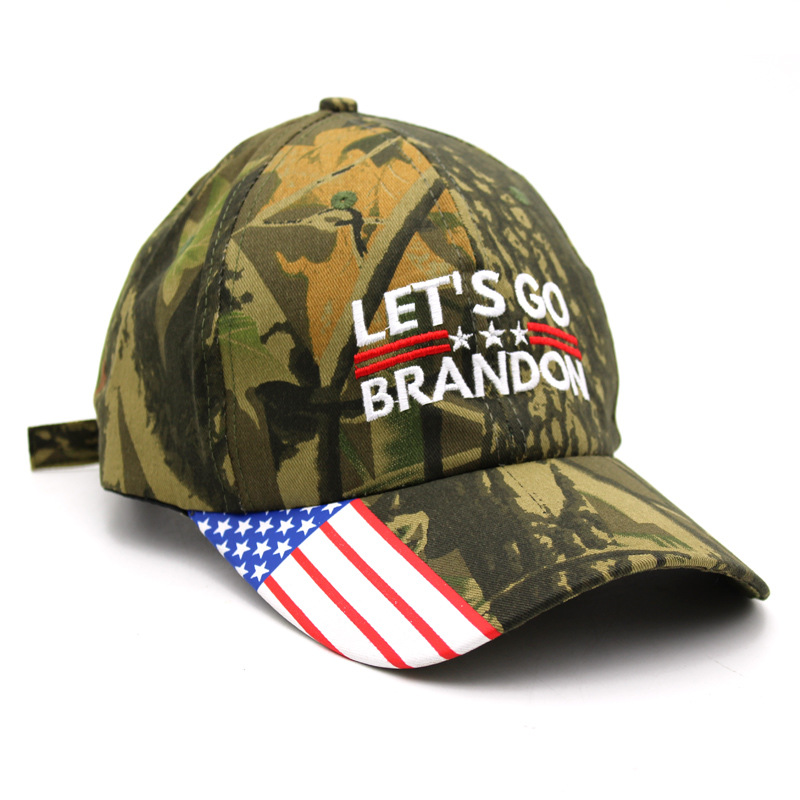 

LET'S GO BRANDON Baseball Cap Embroidery Hats Camouflage USA Flag Baseball Caps Snapback President Hat, As show