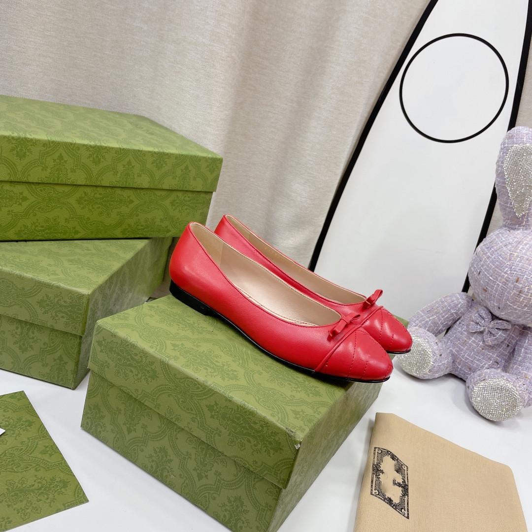 

2022 Latest designer sandal flat heel luxury brand shoes for women dress shoes festival gift genuine leather shoe EU size35-41, Red