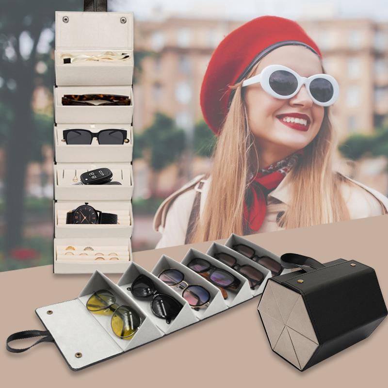 

Storage Boxes & Bins Sunglasses Organizer Portable Glasses Case Multiple Pairs Eyeglasses Box Hanging Eyewear Holder For Home TravelStorage, 1 slots black