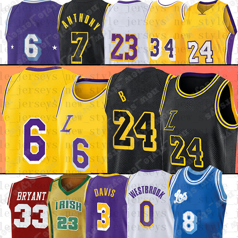 

LeBron 23 6 James Los''Angeles''Lakers''Men Basketball Jerseys Westbrook 824''Bryant''mamba, Nacc