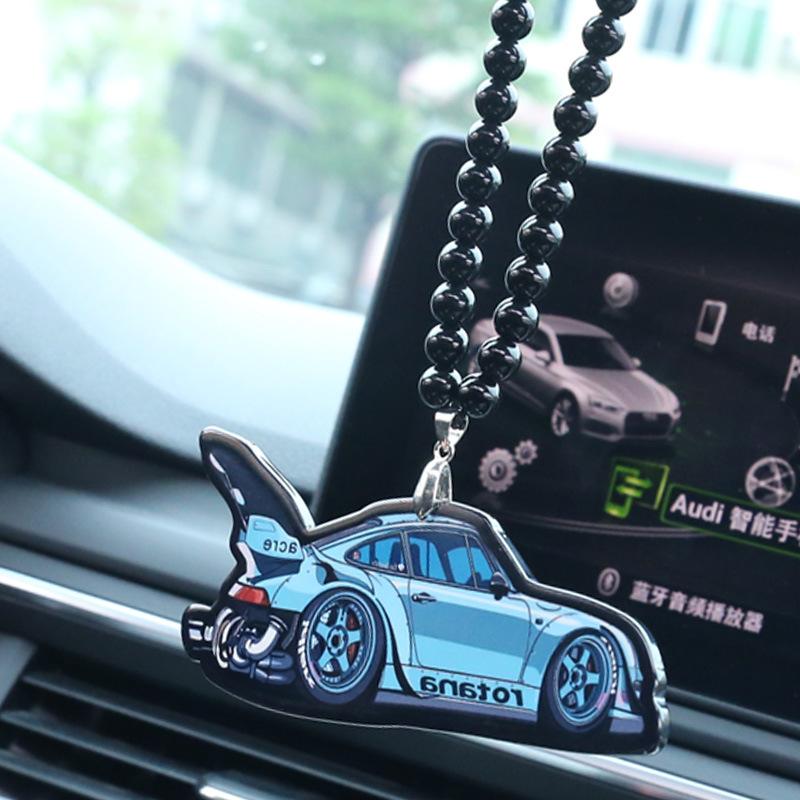 

Interior Decorations Acrylic Car Ornaments Rearview Mirror Pendant Personalized Creative Graffiti Modified Trend Handing Double-sidedInterio