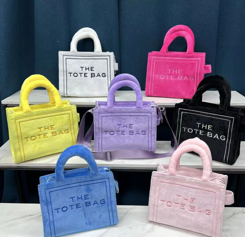 

Mini fashion Children handbag plush Totes bag for girls retro tote bag Slant female bags, Rose red