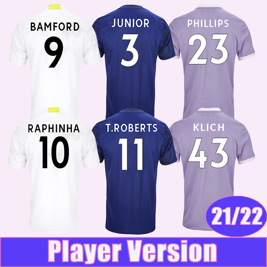 

21 22 BAMFORD KLICH RAPHINHA Player Version Mens Soccer Jerseys JUNIOR T. ROBERTS LLORENTE R PHILLIPS Home Away 3rd Football Shirt, Qy7140 21 22 3rd no patch