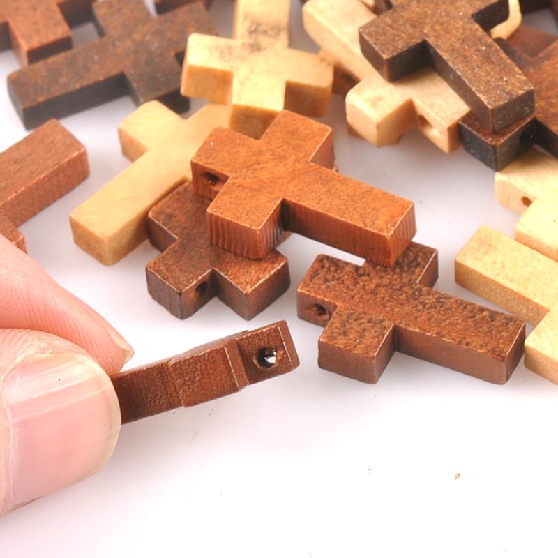 

50pcs Natural Wood Cross Pendant Jewelry Findings Fashion Charms Handmade Necklace Accessories Mt2575