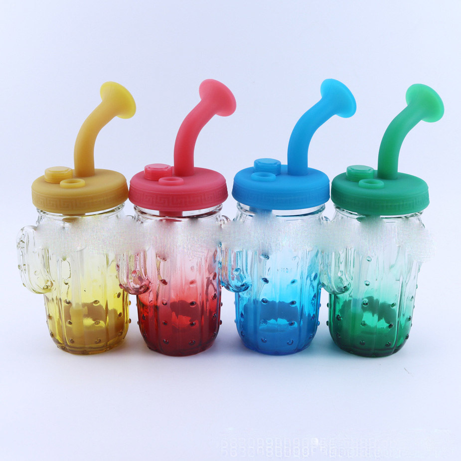 

8.4" new hookahs glass bong silicone water pipe bongs cactus pipes cross-border hot tobacco accessories