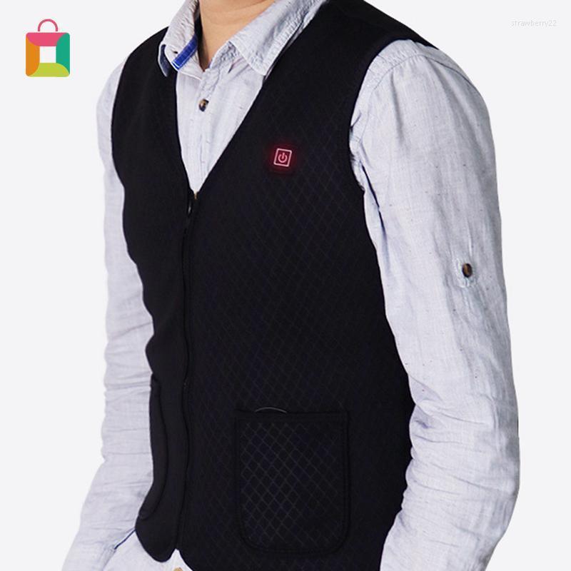 

Men's Vests 2022 Winter Outdoor Electric Heating Vest USB Warm Cloth Down Camping Jacket Glittery Stra22, Black