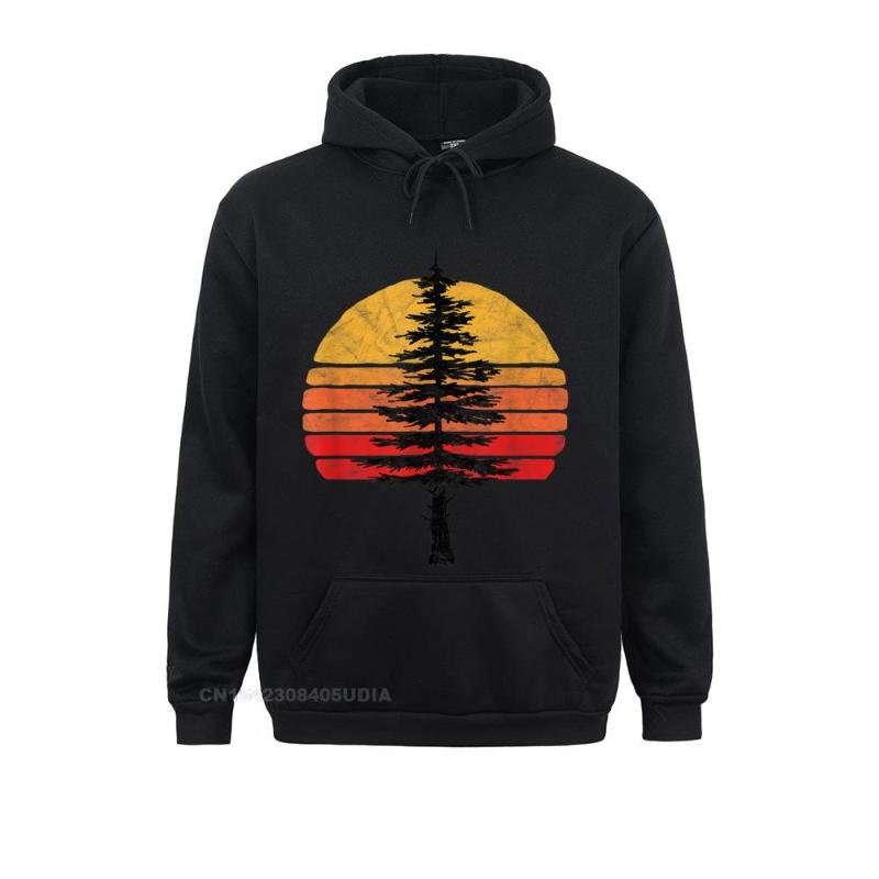 

Men' Hoodies & Sweatshirts Retro Sun Minimalist White Pine Tree Illustration Graphic Hoodie For Women Custom Est Hoods Long Sleeve, Black