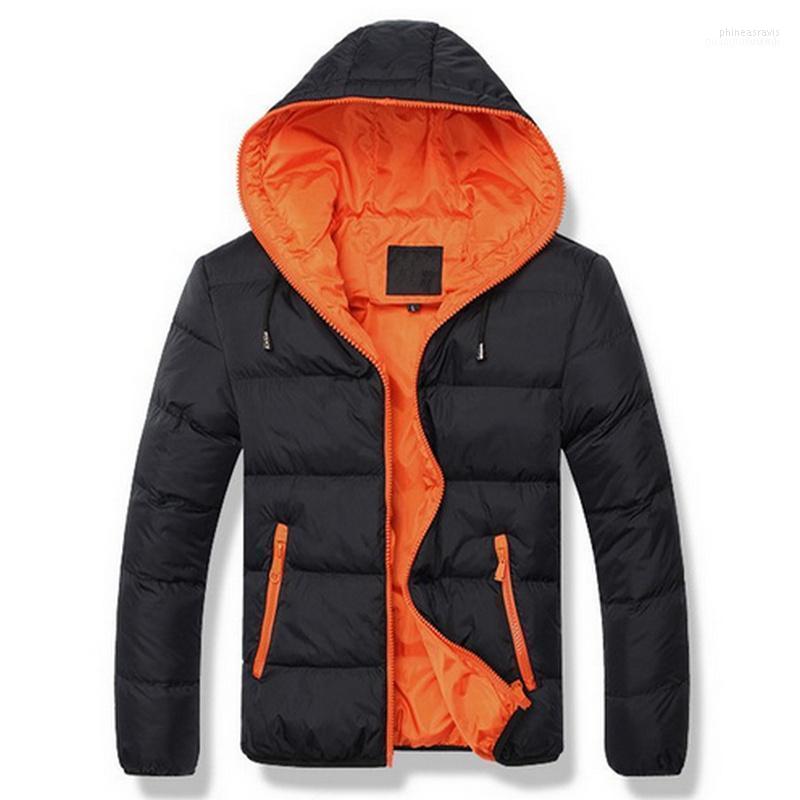 

Men's Down & Parkas 2022 Brand Winter Jacket For Men Hooded Coats Casual Mens Thick Coat Male Slim Cotton Padded Outerwear1 Phin22, Sky blue with orange