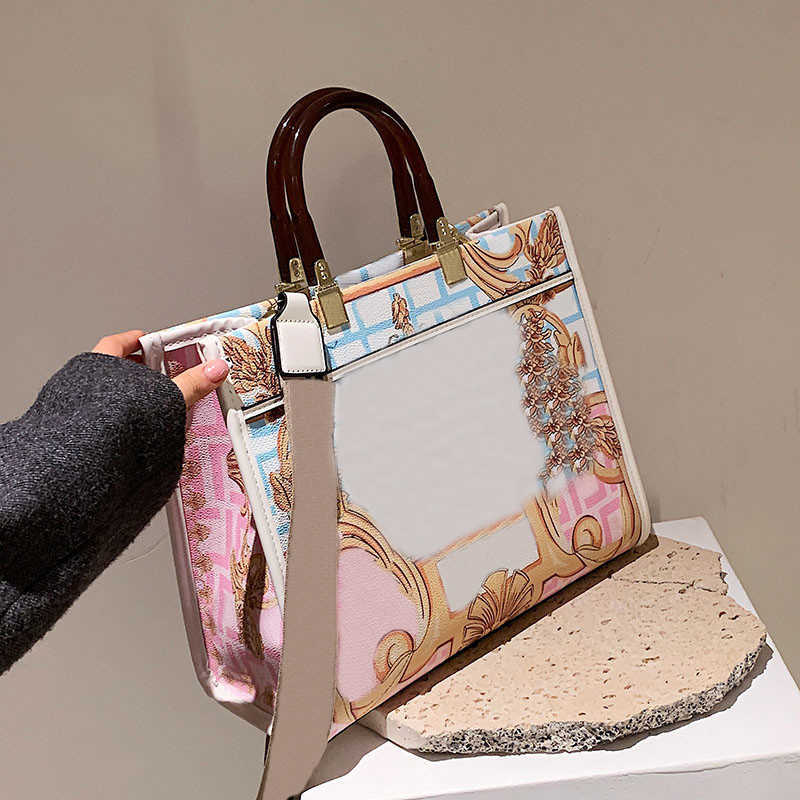 

Fashion Collaboration Fendace SunShine Baroque Tote Hand Bag 2022 Women Handbag Briefcases Fendance Leather Purse 120cm Belt Crossbody Shoulder Bags Pack, Fill postage