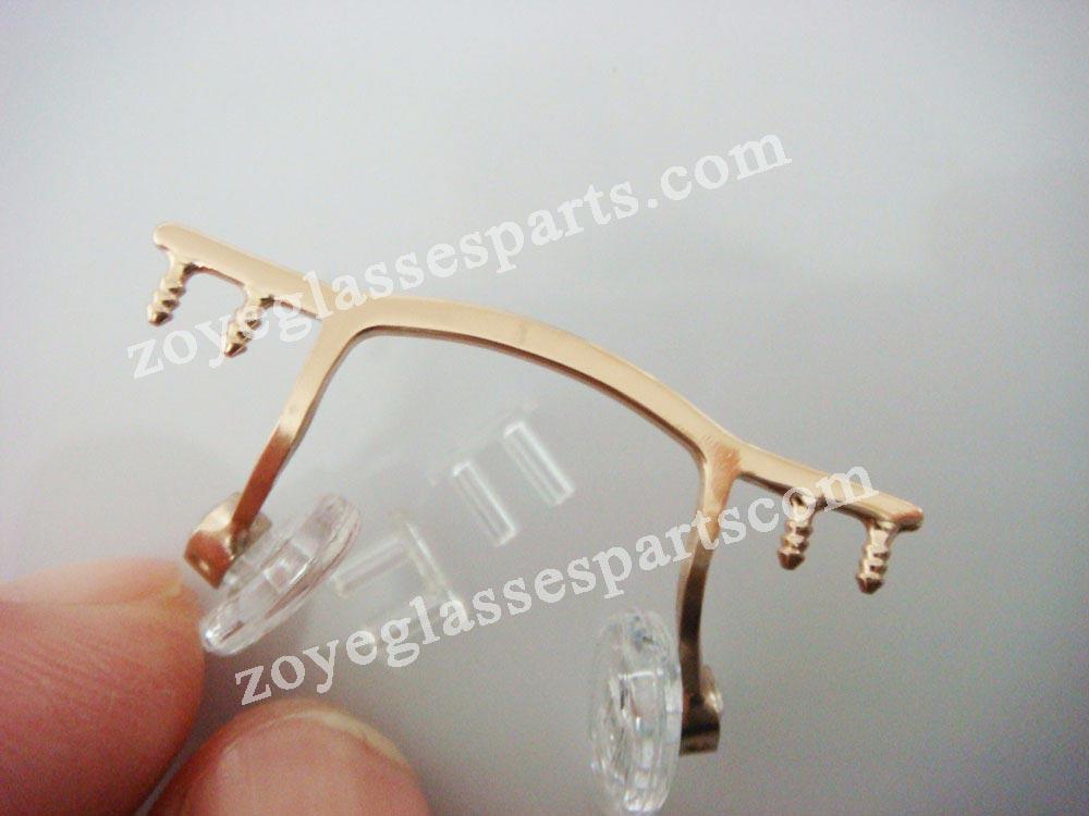 

Sunglasses Eyewear Bridge Replacement For Rimless Frame Gold Color Eyeglass Nose Stainless Steel Bridges TB-298 GoldSunglasses