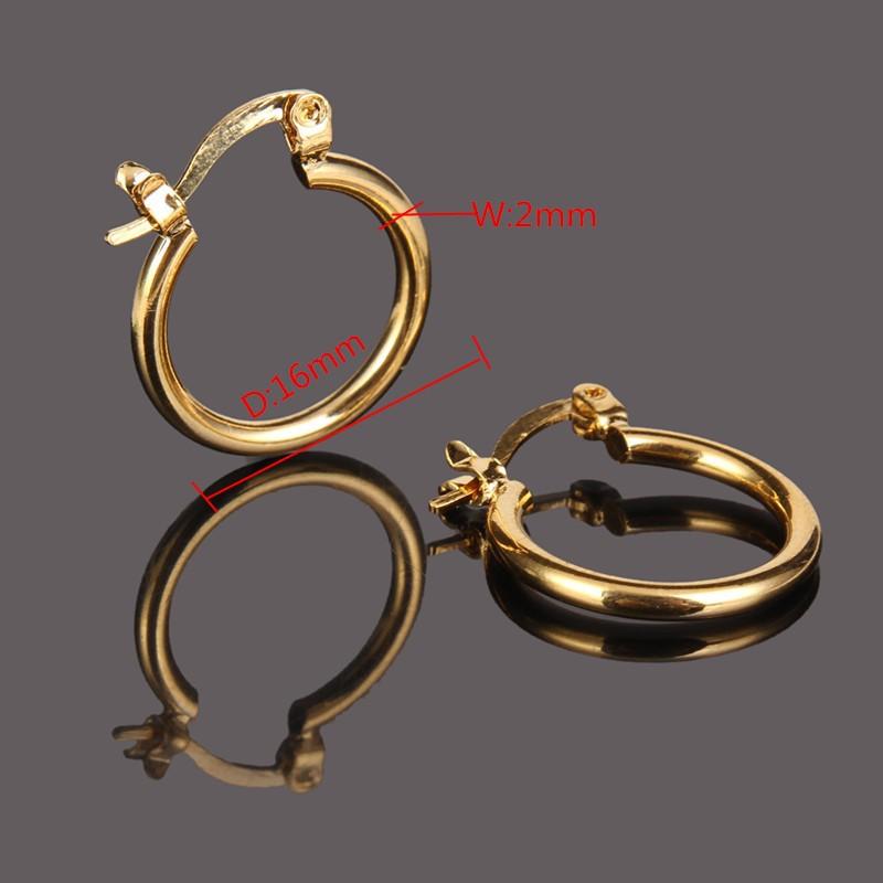 

Hoop & Huggie K Yellow Solid Gold Earring Fashion Brief Model Golden Jewelry G/FHoop